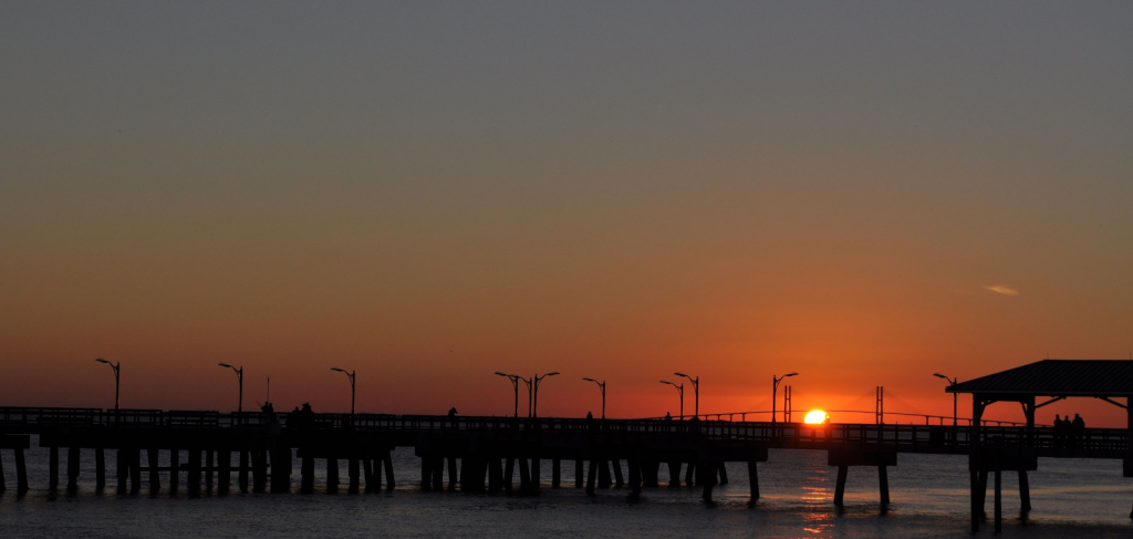 Better than Key West sunsets! Sun setting behind the pier on St Simons Island
